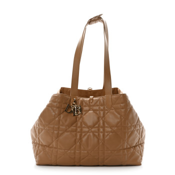 CHRISTIAN DIOR Calfskin Macrocannage Large Toujours Tan