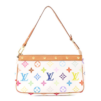 LOUIS VUITTON Monogram Multicolor Pochette Accessories White