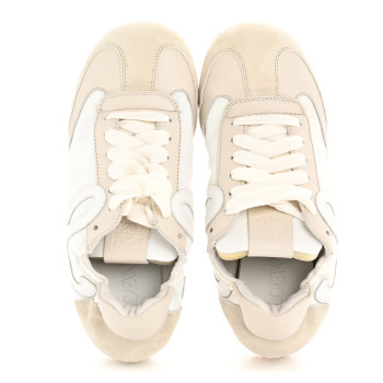LOEWE Calfskin Suede Ballet Runner Sneakers 36 White