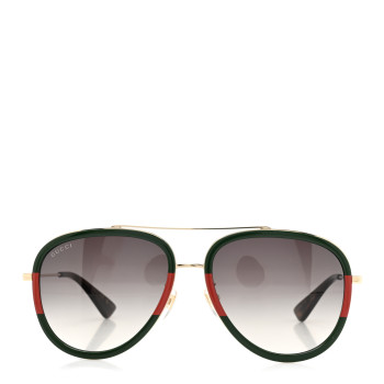 GUCCI Web Aviator Sunglasses GG0062S Green Red