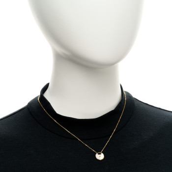 CARTIER 18K Yellow Gold Diamond Mother of Pearl XS Amulette de Cartier Pendant Necklace
