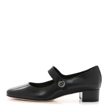 CHRISTIAN DIOR Brushed Calfskin Uniform 30mm Pumps 40 Black