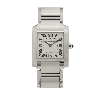 CARTIER Stainless Steel 25mm Tank Francaise Quartz Watch