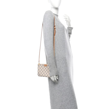 LOUIS VUITTON Damier Azur Double Zip Pochette
