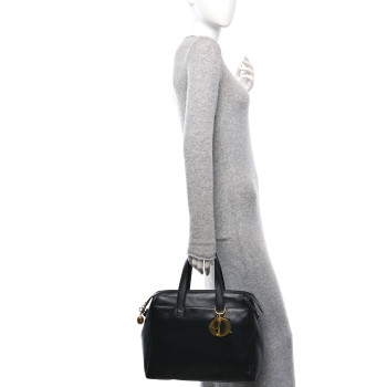 CHRISTIAN DIOR Lambskin Shoulder Bag Black