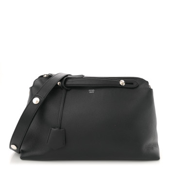 FENDI Vitello Dolce Large By The Way Boston Bag Black