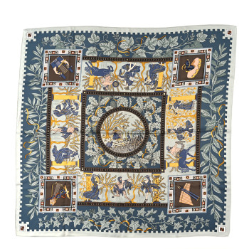 HERMES Silk Musique Des Dieux Scarf 90