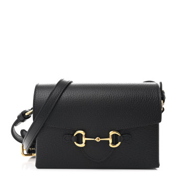 GUCCI Calfskin Horsebit 1955 Shoulder Bag Black