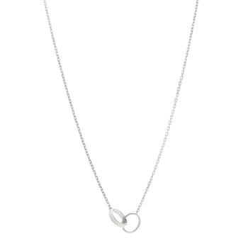 CARTIER 18K White Gold Diamond Interlocking LOVE Necklace