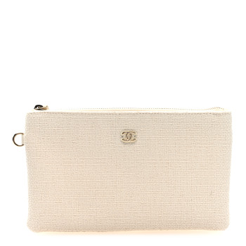 CHANEL Mixed Fibers Chanel 22 Removable Pouch White