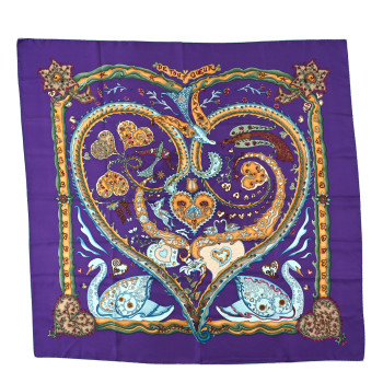 HERMES Silk De Tout Coeur Scarf 90