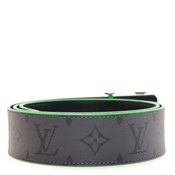 LOUIS VUITTON Monogram Eclipse Taigarama 40mm LV Initiales Reversible Belt 95 38 Green
