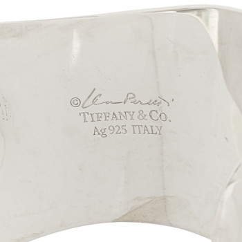 TIFFANY Sterling Silver Small Elsa Peretti Left Wrist Bone Cuff Bracelet