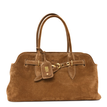 MIU MIU Camoscio Large Aventure Bag Olive Green