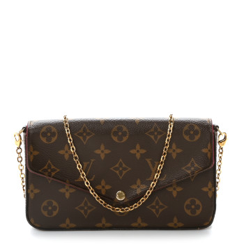 LOUIS VUITTON Monogram Pochette Felicie Chain Wallet Fuchsia
