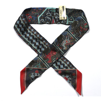 HERMES Silk Collections Imperiales Twilly Rouge Turquoise Ardoise