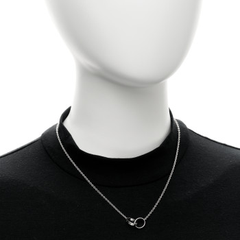 CARTIER 18K White Gold Interlocking LOVE Necklace