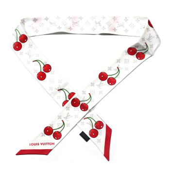 LOUIS VUITTON LV X TM Silk Monogram Cerise Bandeau White