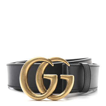 GUCCI Calfskin Double G 40mm Belt 95 38 Black