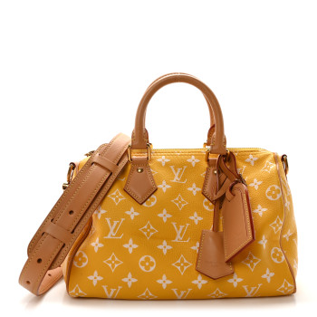 LOUIS VUITTON Calfskin Monogram Speedy P9 Bandouliere 25 Jaune Mat