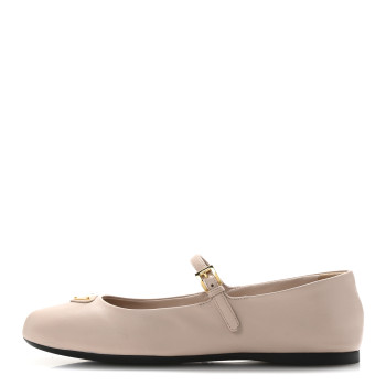 PRADA Nappa Triangle Logo Ballerina Flats 37 Powder Pink