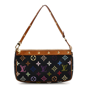 LOUIS VUITTON Monogram Multicolor Pochette Accessories Black