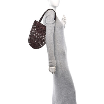 CHLOE Raffia Small Summer Banana Tote Kohl Brown
