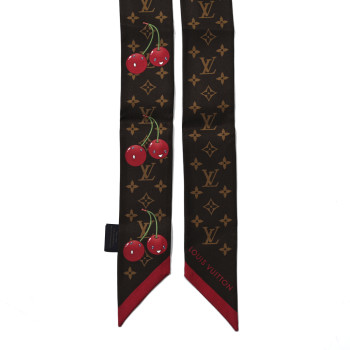 LOUIS VUITTON LV X TM Silk Monogram Cerises Bandeau Brown