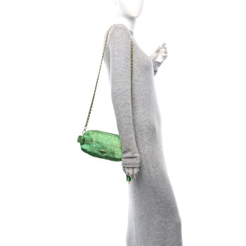 PRADA Lurex Chain Crossbody Bag Green