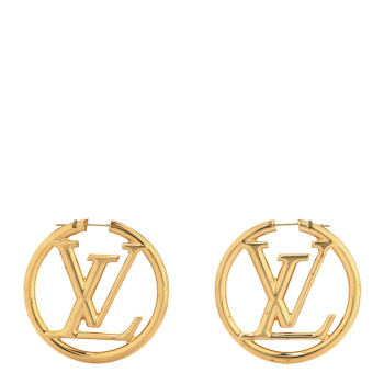 LOUIS VUITTON Metal Louise Hoop Earrings Gold
