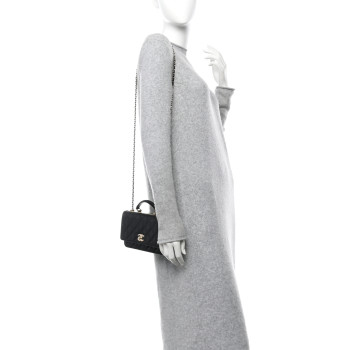 CHANEL Lambskin Quilted Trendy CC Dual Handle Clutch With Chain Black