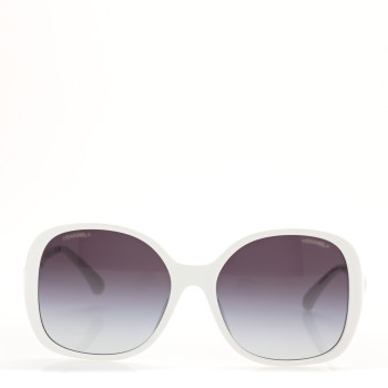 CHANEL Acetate Chain Sunglasses 5470-Q-A White