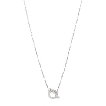 HERMES 18K White Gold Diamond Finesse Pendant Necklace