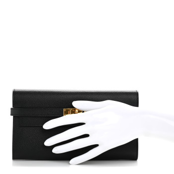 HERMES Epsom Kelly Longue Wallet Black