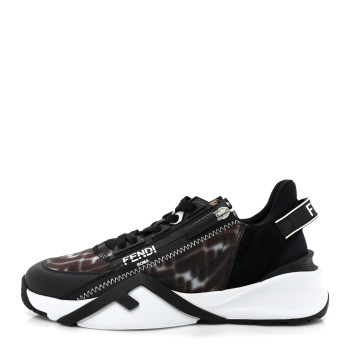 FENDI X SARAH COLEMAN Nylon Suede Lycra FF Vertigo Fendi Flow Low Top Sneakers 40 Transparent Black
