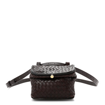 BOTTEGA VENETA Nappa Intrecciato Small Belt Bag Ebano