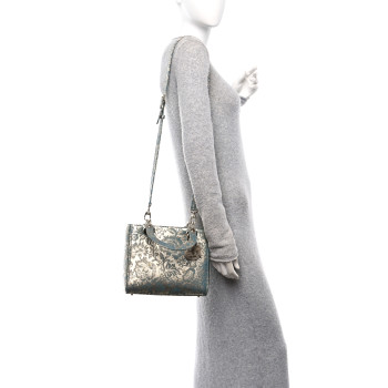 CHRISTIAN DIOR Metallic Calfskin Medium Brocart Lady Dior Multicolor