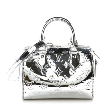 LOUIS VUITTON Monogram Miroir Speedy Bandouliere 20 Silver