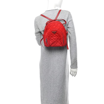 PRADA Nylon Tessuto Impuntu Quilted Backpack Rosso