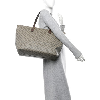 GUCCI GG Supreme Monogram Medium Ophidia Shopping Tote Ebony