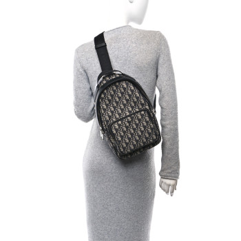 CHRISTIAN DIOR Oblique Mini Rider Backpack Black