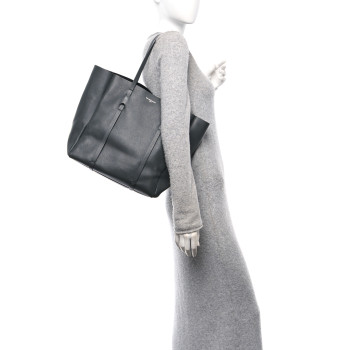 BALENCIAGA Veau Baltimore Double Sided Small Everyday Tote Gris Fossile Black