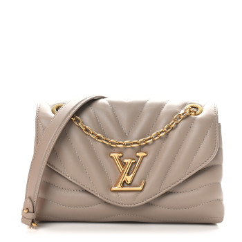 LOUIS VUITTON Calfskin LV New Wave Chain Bag Taupe