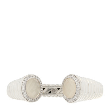 JOHN HARDY Sterling Silver Chalcedony White Topaz Kick Cuff Bracelet