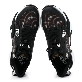 FENDI X SARAH COLEMAN Nylon Suede Lycra FF Vertigo Fendi Flow Low Top Sneakers 40 Transparent Black