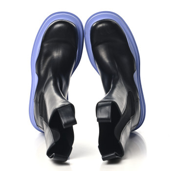 BOTTEGA VENETA Calfskin The Tire Chelsea Boots 40 Black Periwinkle