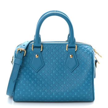 LOUIS VUITTON Calfskin Nanogram Embossed Speedy Bandouliere 20 Blue