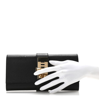 HERMES Chevre Mysore Medor 23 Clutch Black