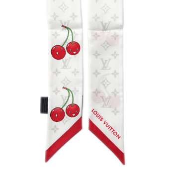 LOUIS VUITTON LV X TM Silk Monogram Cerise Bandeau White