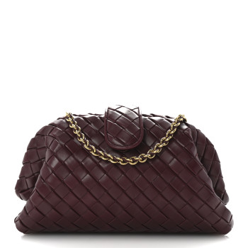 BOTTEGA VENETA Nappa Intrecciato Teen The Lauren 1980 Clutch With Chain Barolo
